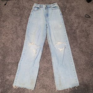 Garage High Rise Baggy Denim Jeans - Aspen Blue